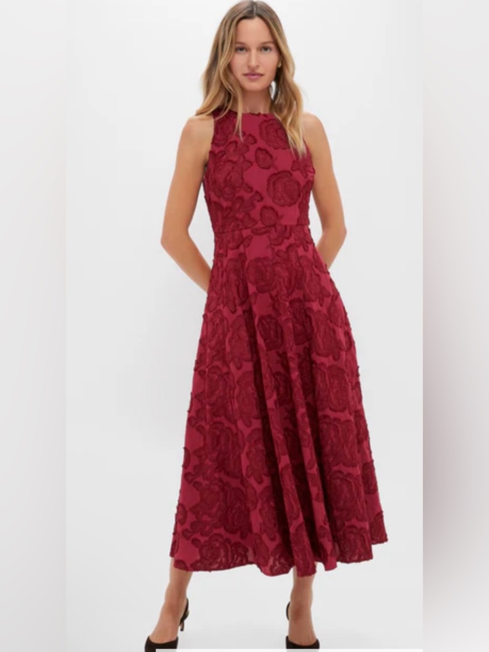New Tuckernuck Hyacinth House Ruby Textured Floral Melani Maxi Dress size XS